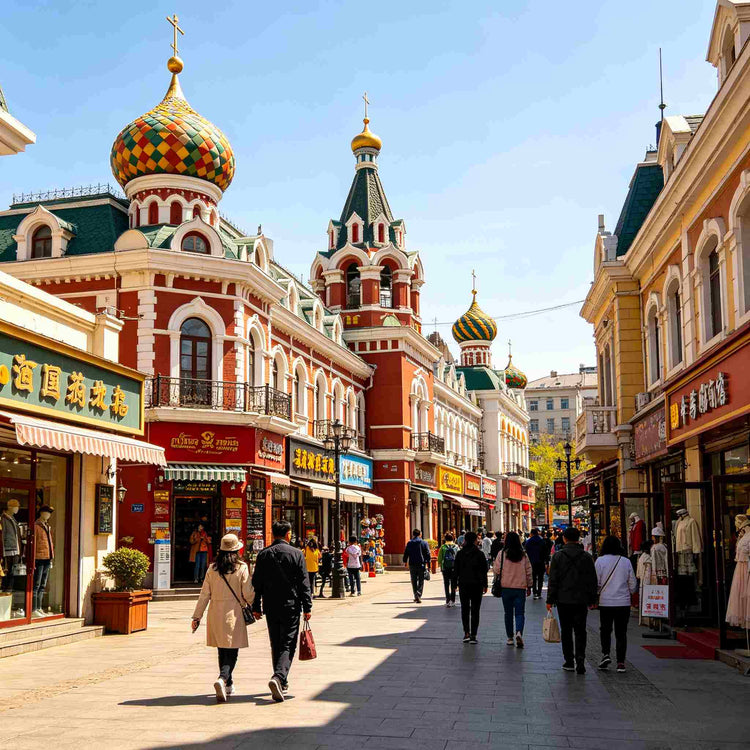 Exotic Russian-style architecture at Dalian Russian Style Street