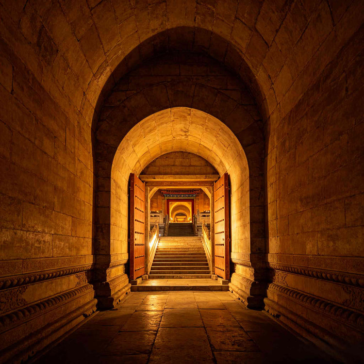 Dingling Tomb historic archway entrance to the imperial mausoleum complex