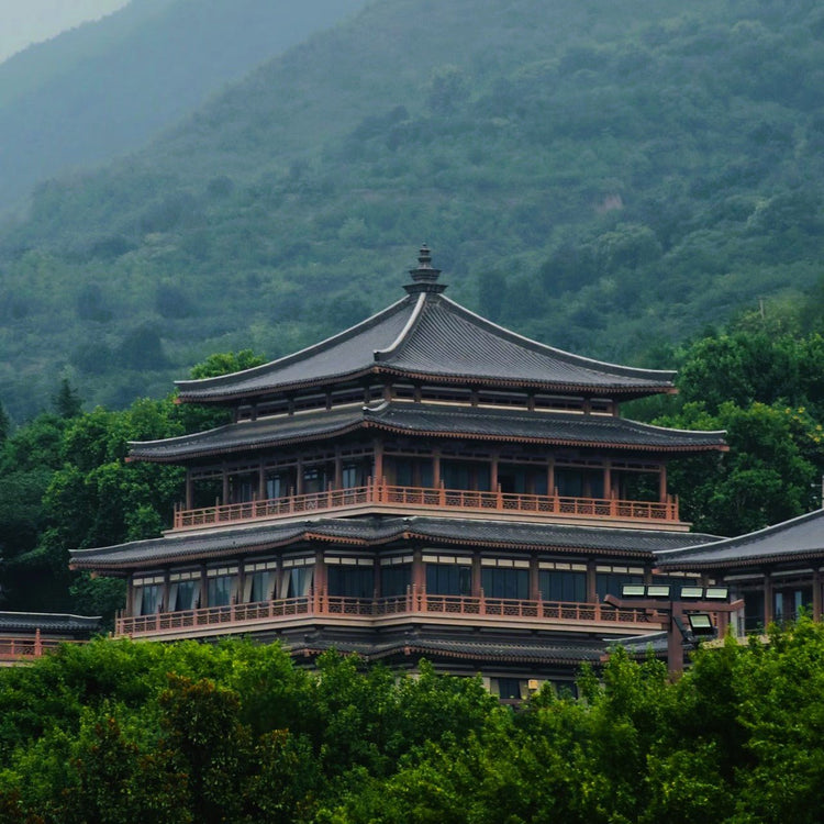 Tang-style ancient pavilion in mountain valley for Xi'an private tour