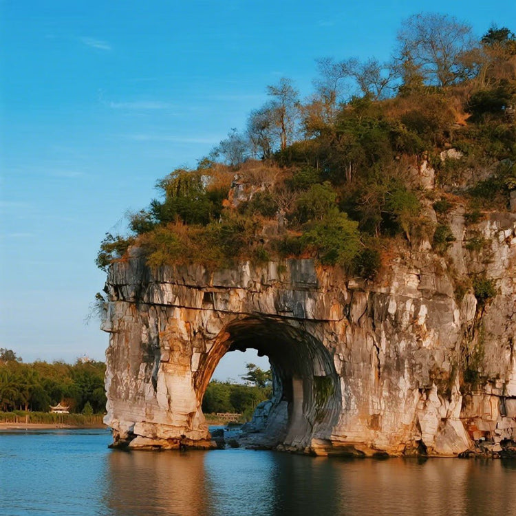 Elephant Trunk Hill, iconic natural karst landmark on Li River in Guilin Yangshuo scenic tour
