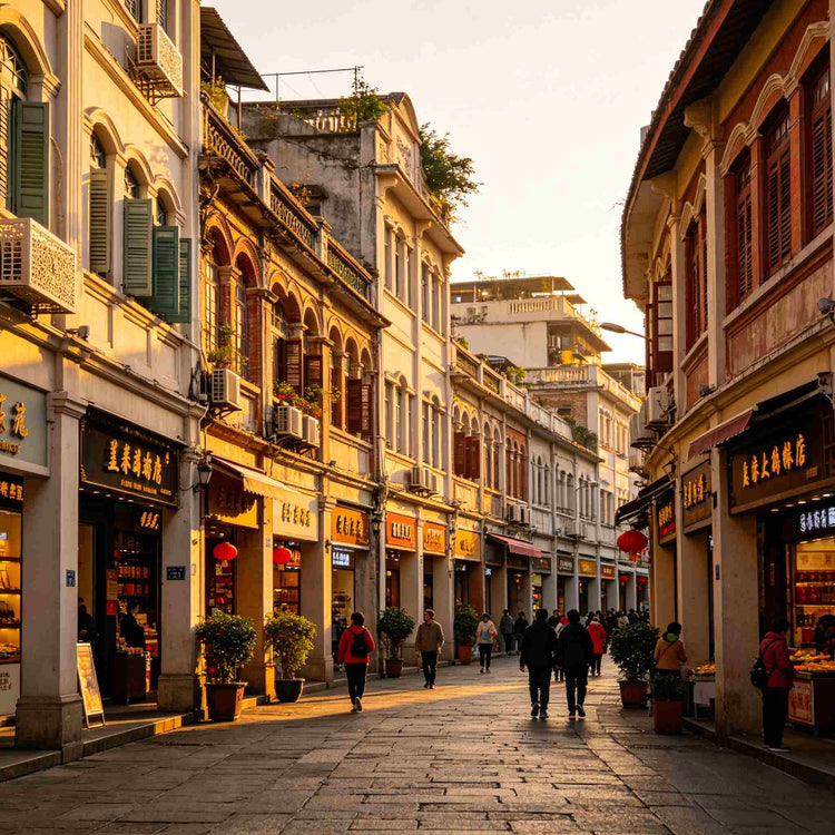 Zhongshan Road pedestrian street with traditional Minnan arcade buildings