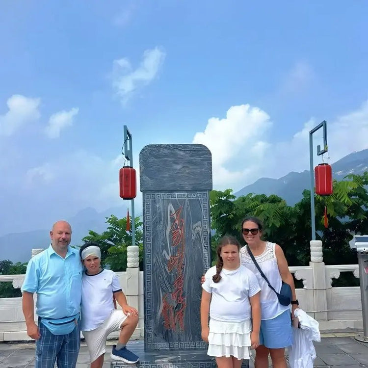 Happy family at Mutianyu Great Wall viewpoint private Beijing tour
