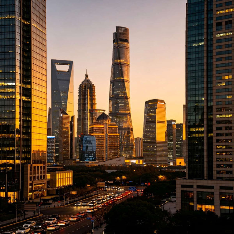 Lujiazui Shanghai Tower sunset skyline, Shanghai landmark skyscrapers for private one day tour
