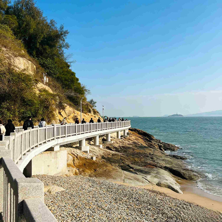 Huandao Road scenic coastal highway along Xiamen rocky shoreline