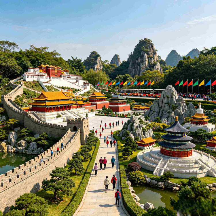 Miniature landscape at Splendid China Folk Culture Village theme park in Shenzhen