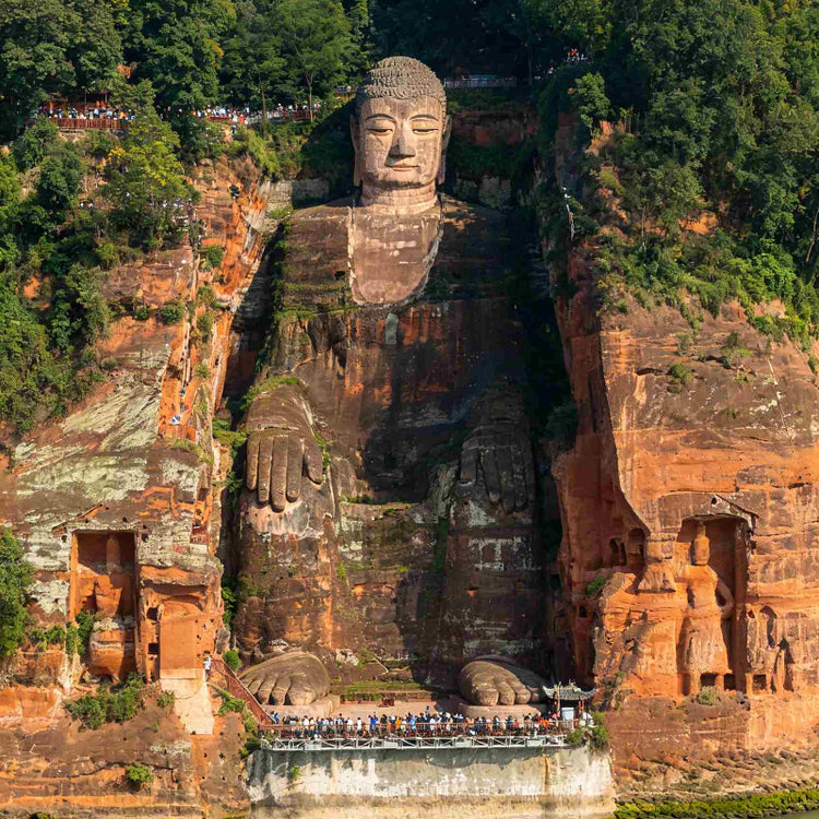 Leshan Giant Buddha cliff statue Sichuan China