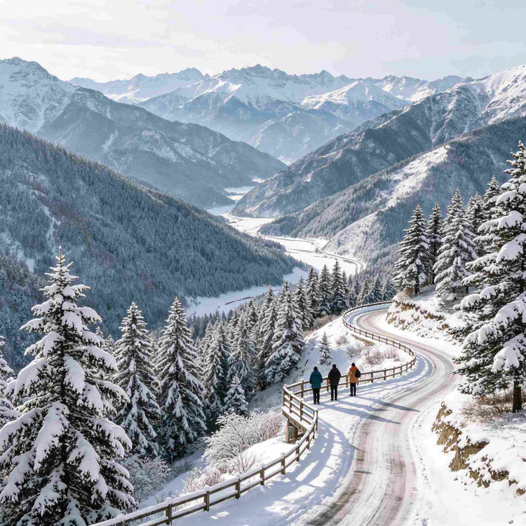 Ten-Mile Gallery rime and snow mountain landscape on the way to Snow Town