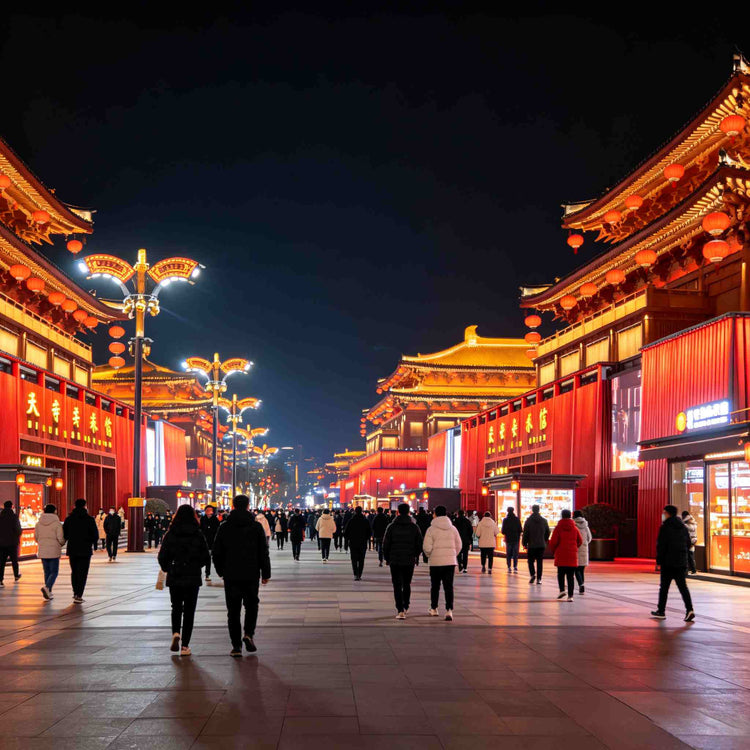Tang Dynasty Ever-bright City pedestrian street at night, Xi'an