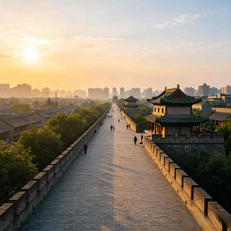 Well-preserved ancient Xi'an City Wall with traditional Chinese architecture