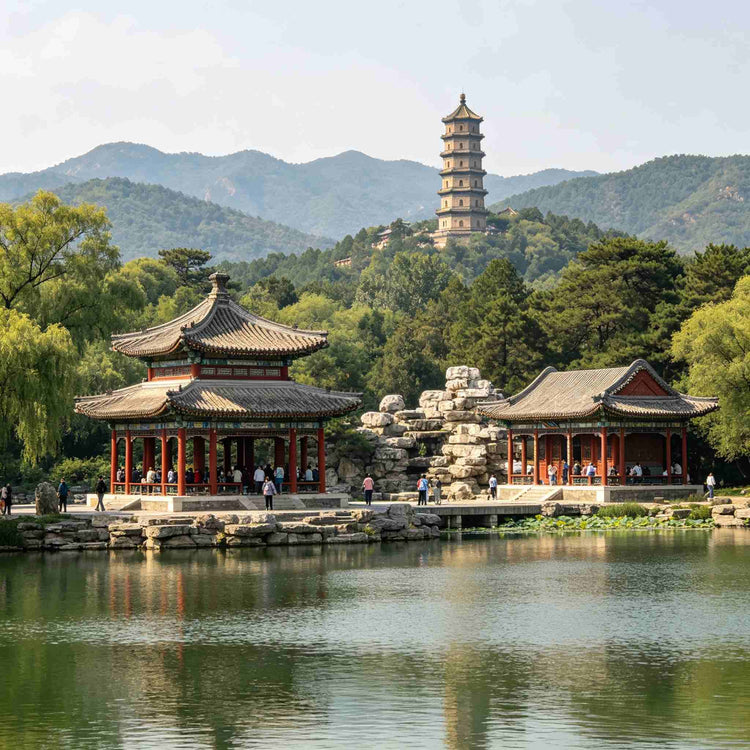 Chengde Imperial Mountain Resort with scenic lake and royal pavilions, UNESCO site