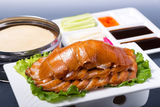 Classic Peking Duck, representative authentic Chinese regional cuisine for food culture travel guide