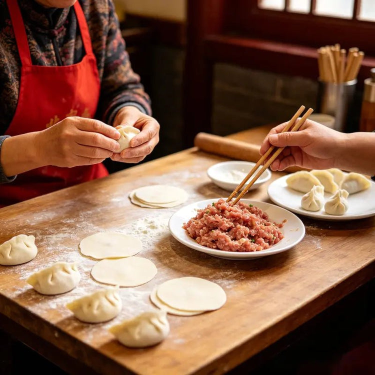 Traditional Chinese dumpling making experience, festive food culture activity on immersive Beijing folk tour
