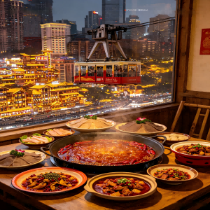 Hongyadong Yangtze Cableway Chongqing Jianghu food old hotpot
