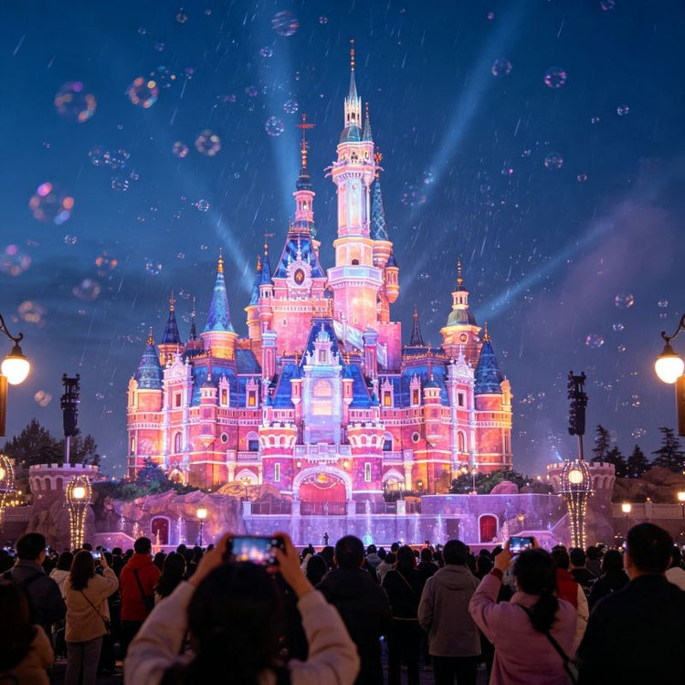 Castle light show at Pop Mart City Park in Beijing