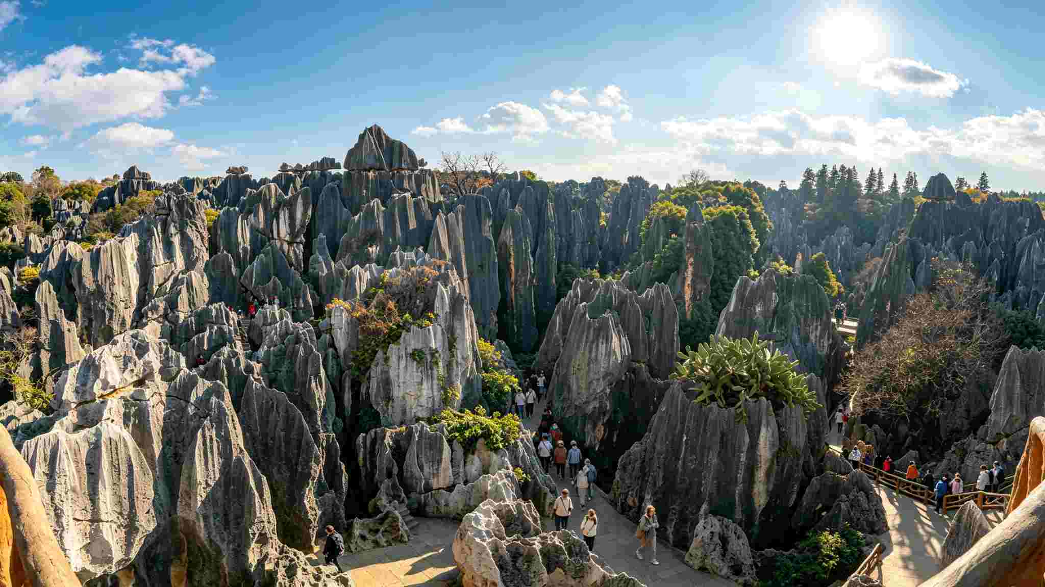 Stone Forest scenic area in Kunming, Yunnan karst landscape travel photo