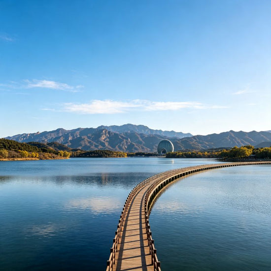 Yanqi Lake panoramic view near Beijing