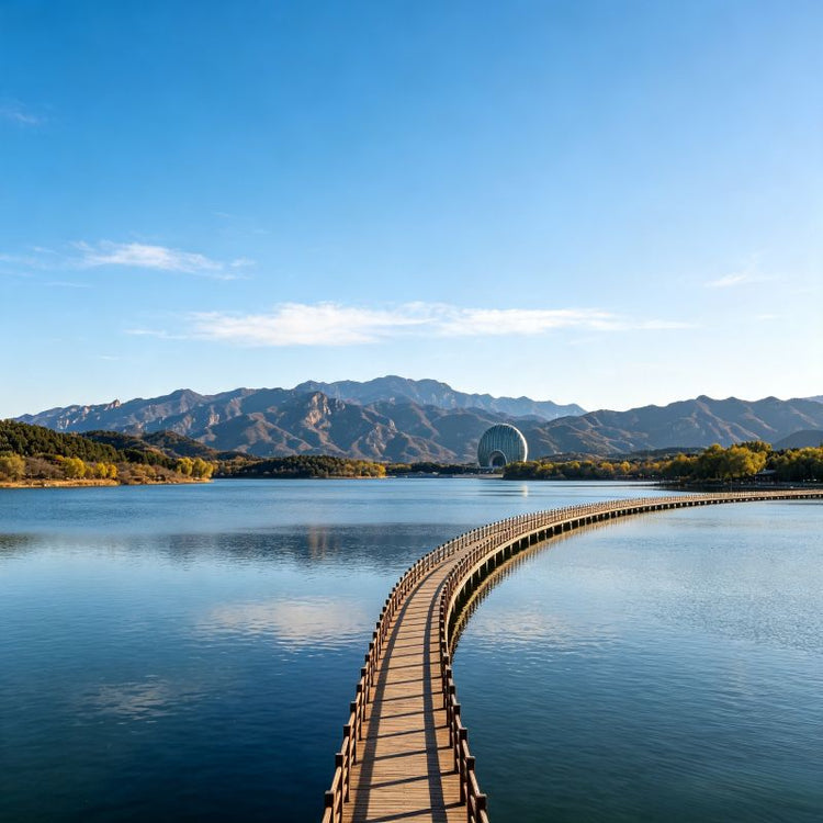 Yanqi Lake panoramic view near Beijing