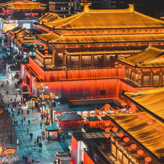 Grand Tang Palace night scenery at Datang Everbright City