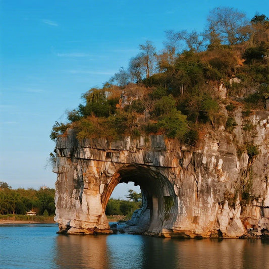 Elephant Trunk Hill, iconic natural karst landmark on Li River in Guilin Yangshuo scenic tour