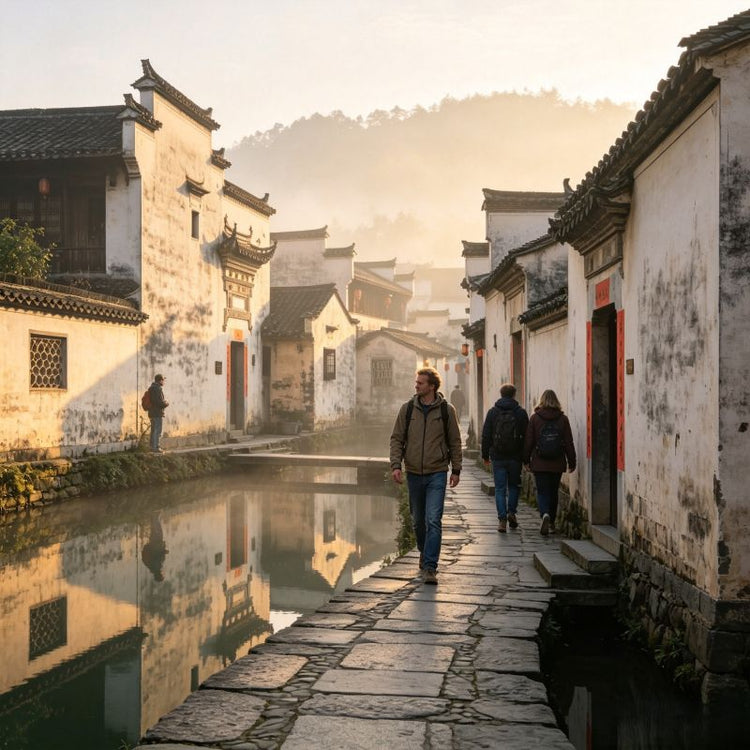 Hongcun Ancient Village with Huizhou-style houses, UNESCO World Heritage Site in Anhui
