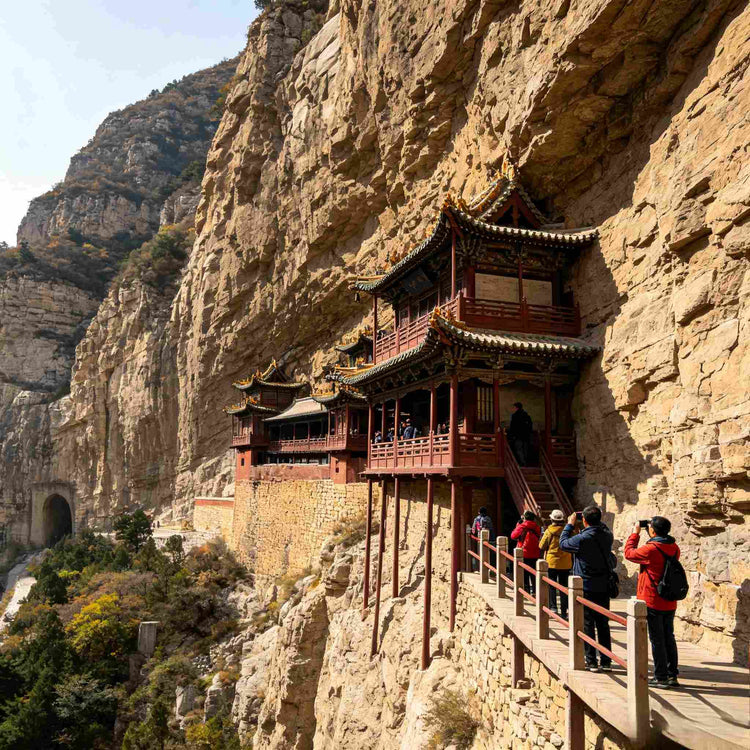 Hanging Temple cliffside architecture on Mount Heng, ancient engineering marvel in Datong