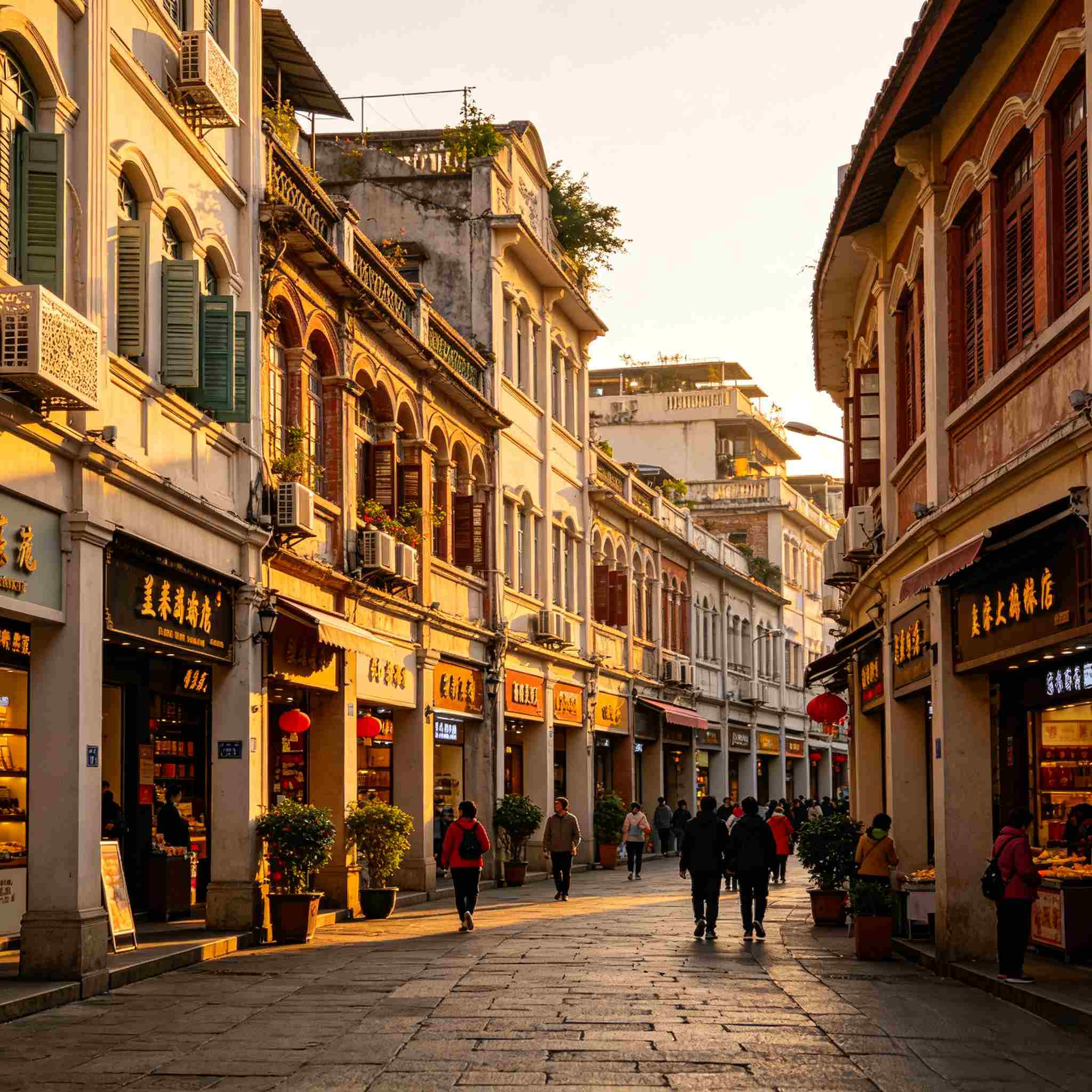 Zhongshan Road pedestrian street with traditional Minnan arcade buildings
