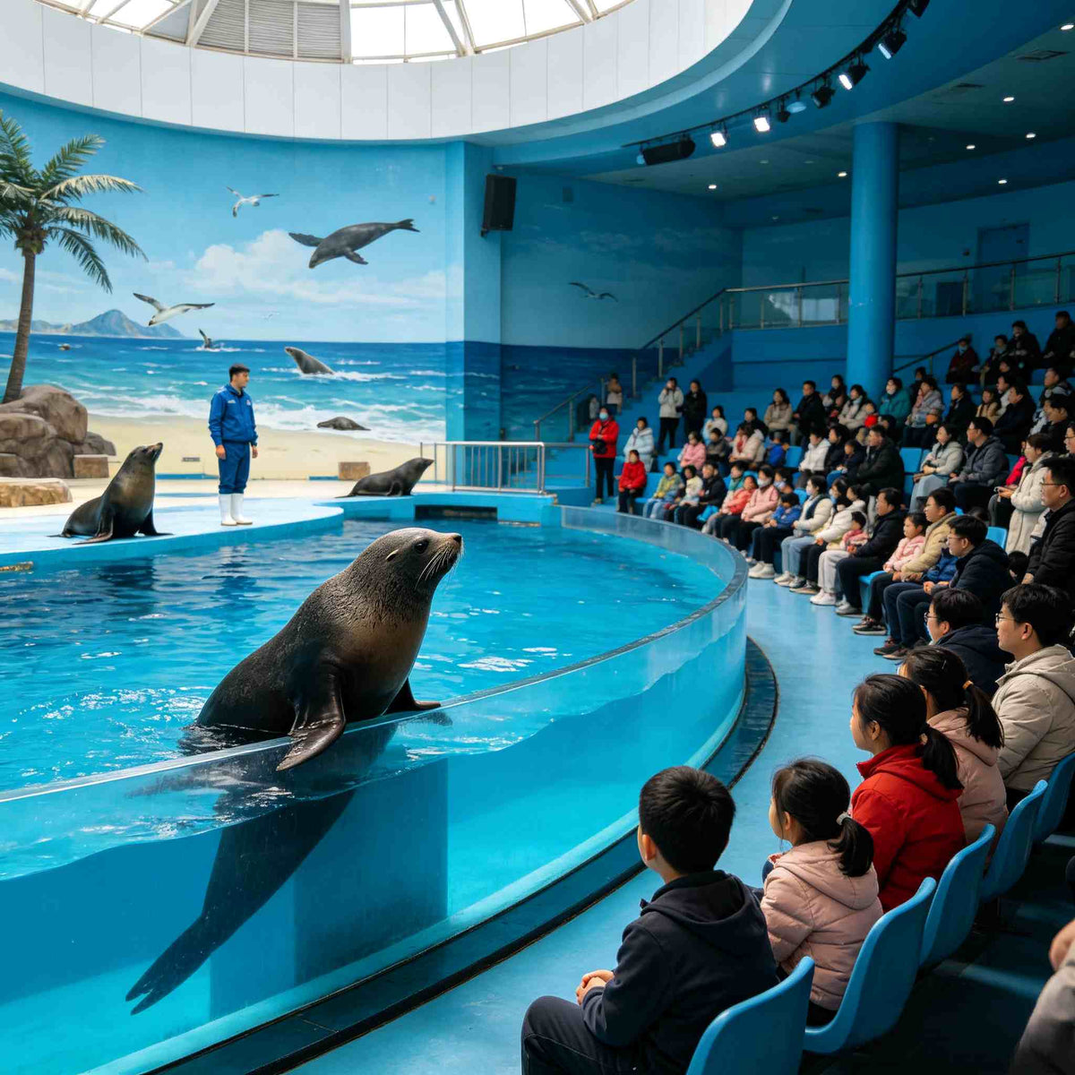 Sea lion show at Happy Theater, Tiger Beach Ocean Park