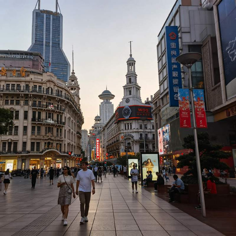 Nanjing Road Pedestrian Street, century-old iconic shopping boulevard in downtown Shanghai