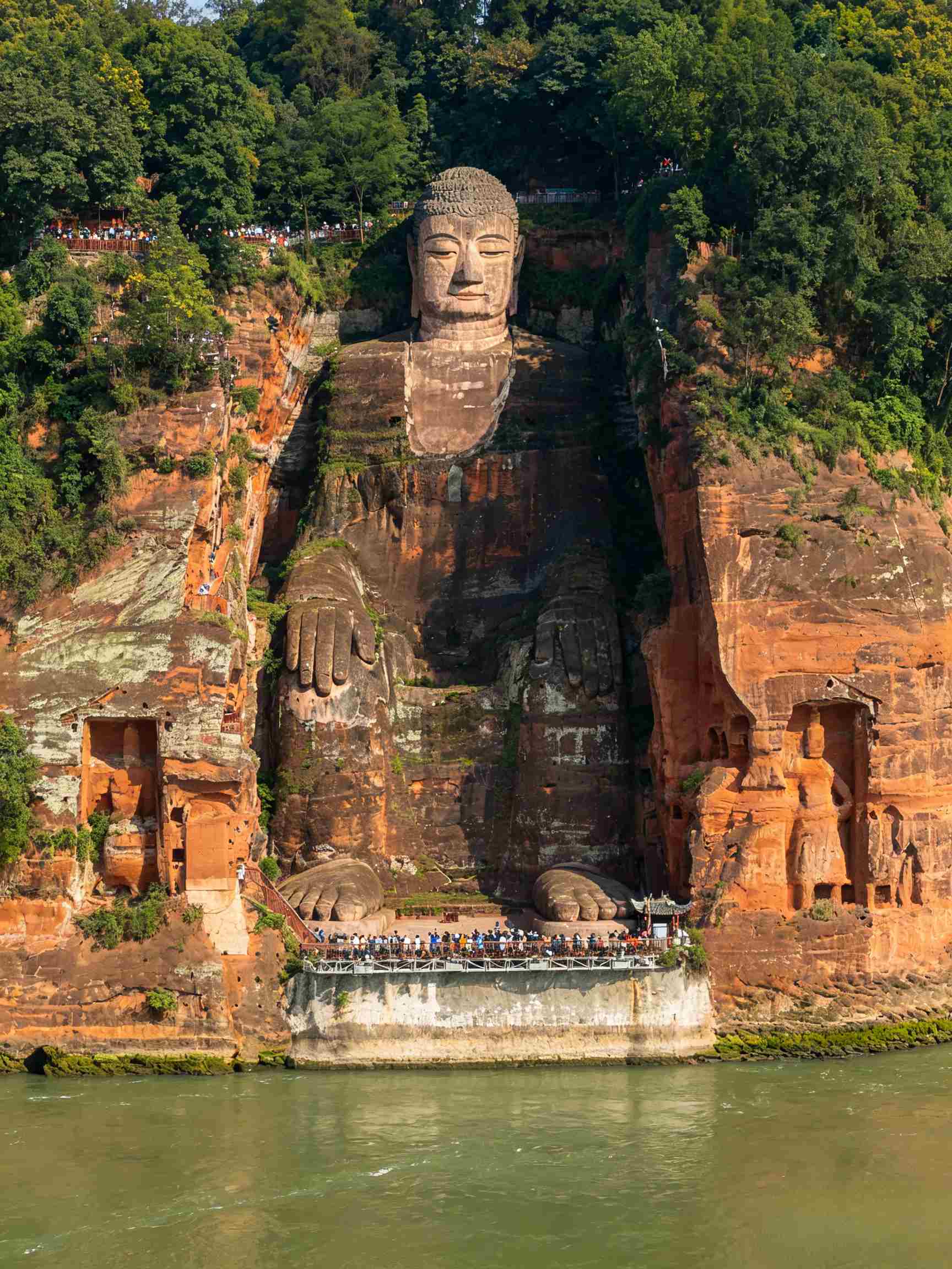 Leshan Giant Buddha cliff statue Sichuan China