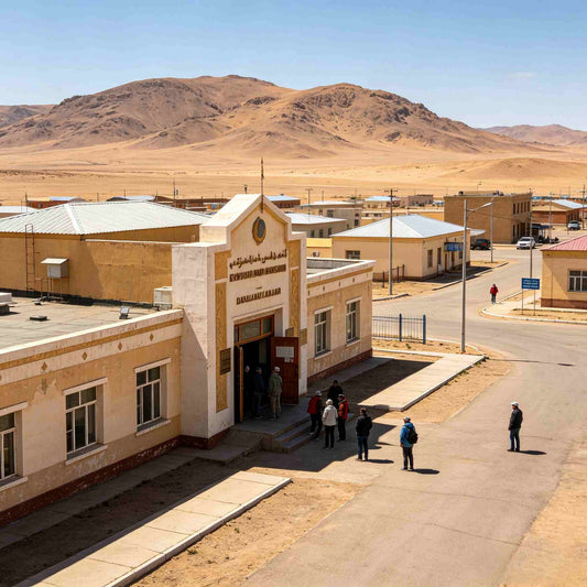 Dalanzadgad town museum building in Umnugovi Province, Gobi Desert Mongolia