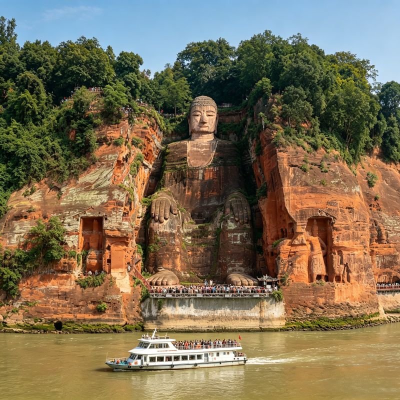 Leshan Giant Buddha, world's largest stone Buddha, UNESCO World Heritage Site in Sichuan