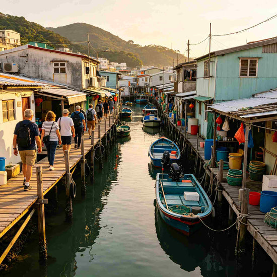 Traditional stilt houses and canal waterways at historic Tai O Fishing Village, Hong Kong
