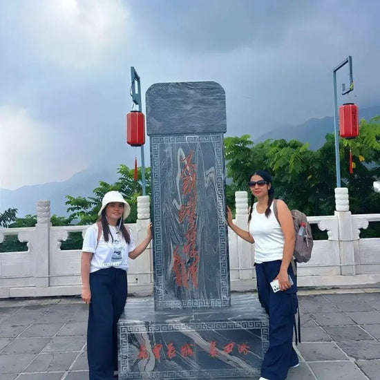 Happy female travelers at Mutianyu Great Wall private tour
