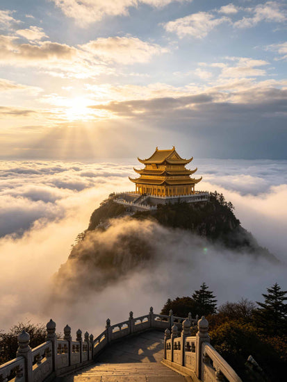 Mount Emei Golden Summit sea of clouds Sichuan China