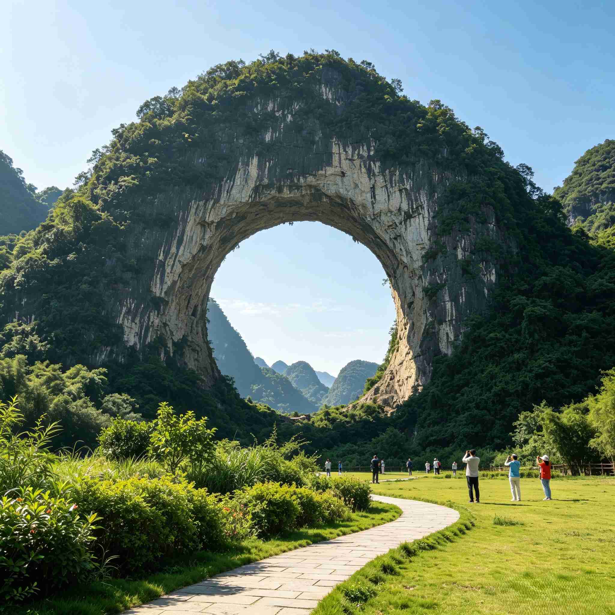 Moon Hill natural karst arch, Ten-Mile Gallery Yangshuo
