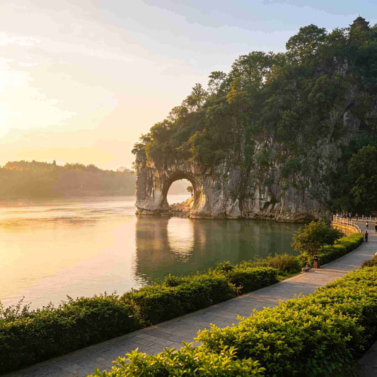 Elephant Trunk Hill, iconic Guilin karst landmark shaped like elephant drinking from Li River, China