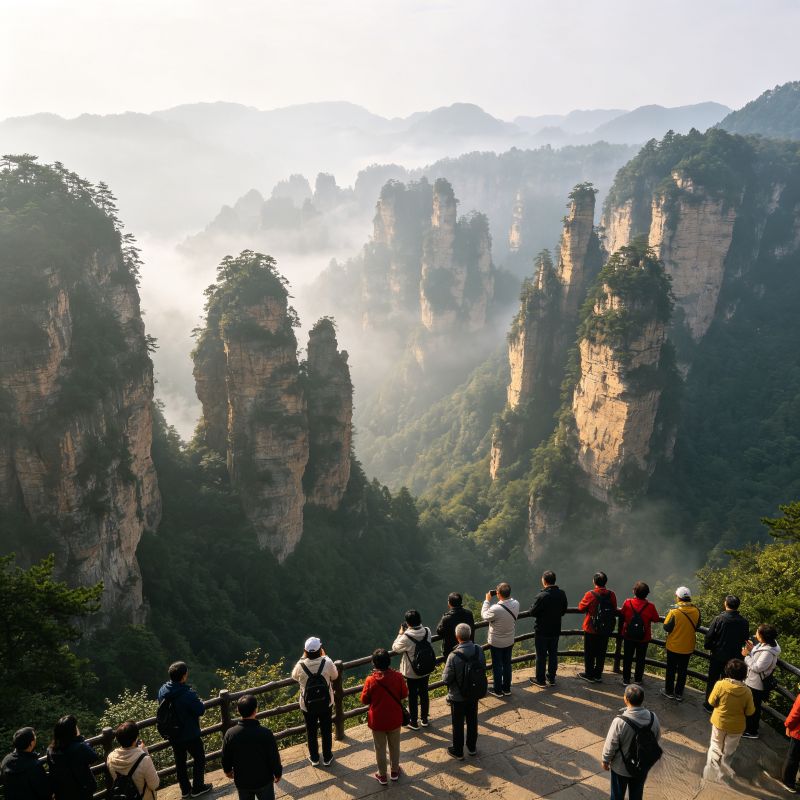 Yuanjiajie karst peak forest with cloud sea, Zhangjiajie UNESCO World Heritage Site
