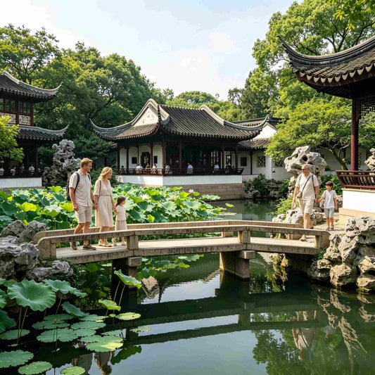 Humble Administrator's Garden Suzhou, western couple travel Chinese classical garden lotus pond, 5-day Jiangnan private tour