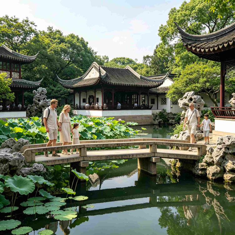Humble Administrator's Garden Suzhou, western couple travel Chinese classical garden lotus pond, 5-day Jiangnan private tour
