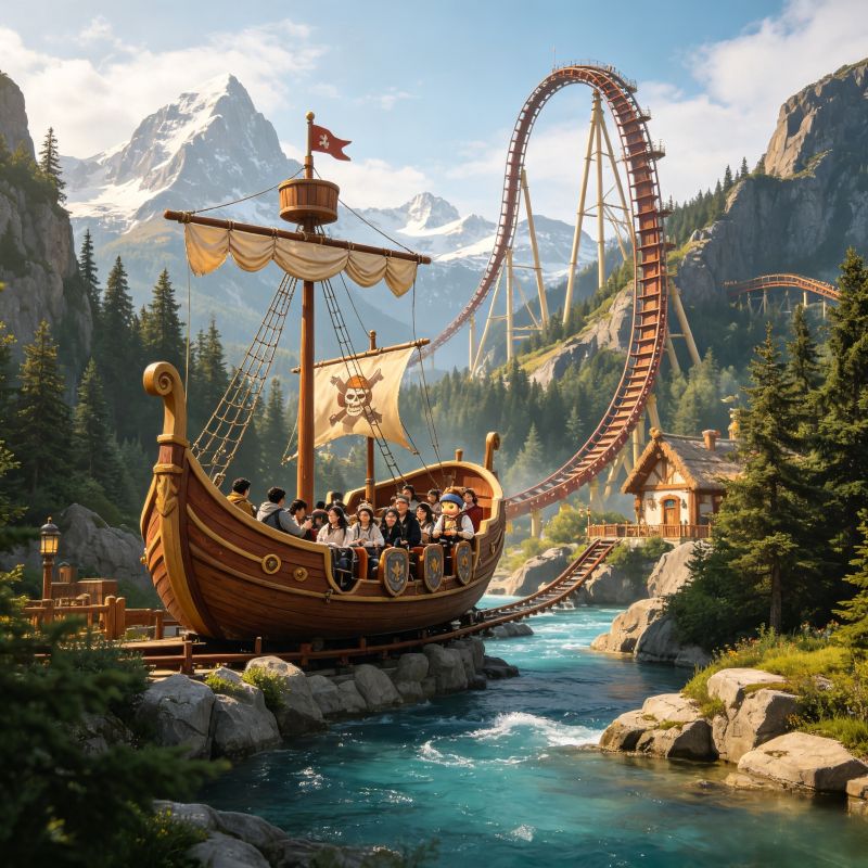 LABUBU Viking Fjord ride area at Pop Mart City Park