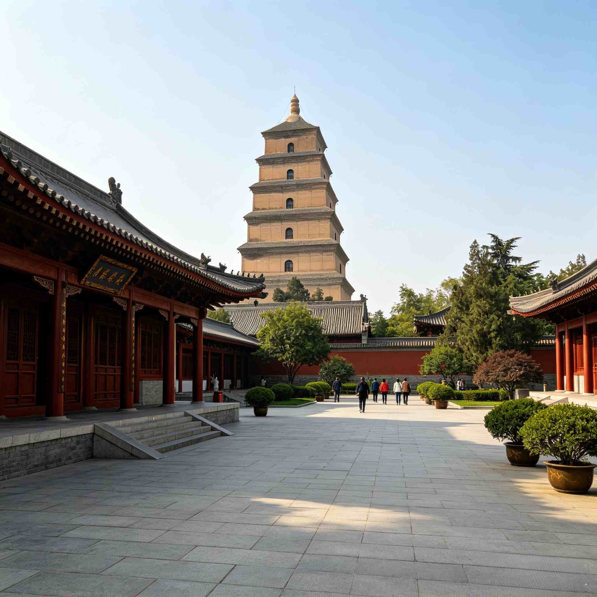 Giant Wild Goose Pagoda historic landmark in Xi'an, China