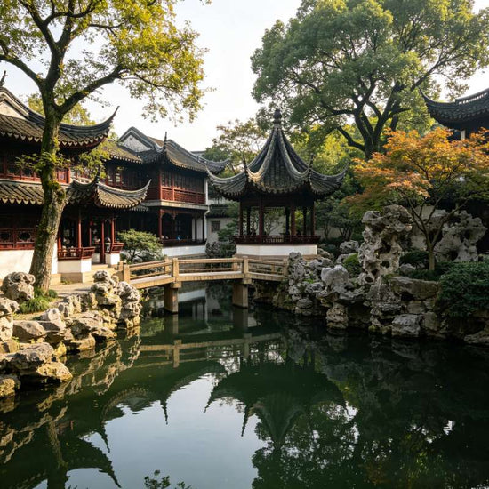 Yu Garden (Yuyuan), Shanghai, traditional southern Chinese garden with pond, rockery and pavilions