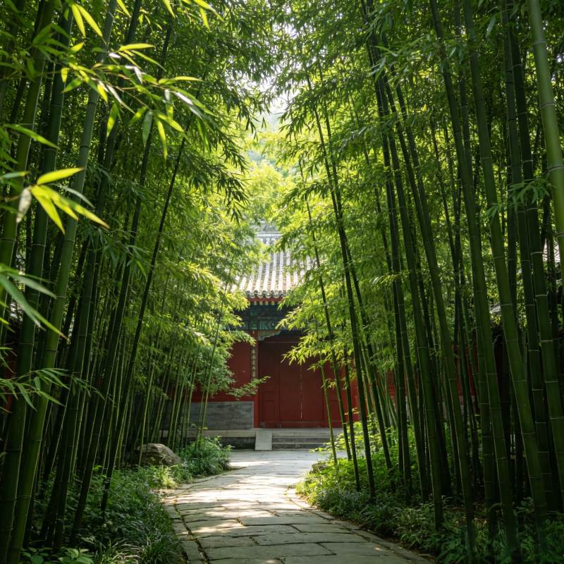 Bamboo grove at Hongluo Temple, Beijing
