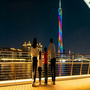 Guangzhou Pearl River night cruise family city skyline view