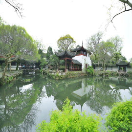Classical garden and water town in Suzhou, Jiangnan culture