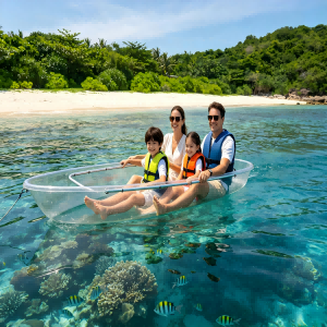 Wuzhizhou Island Sanya family snorkeling glass boat sea activities