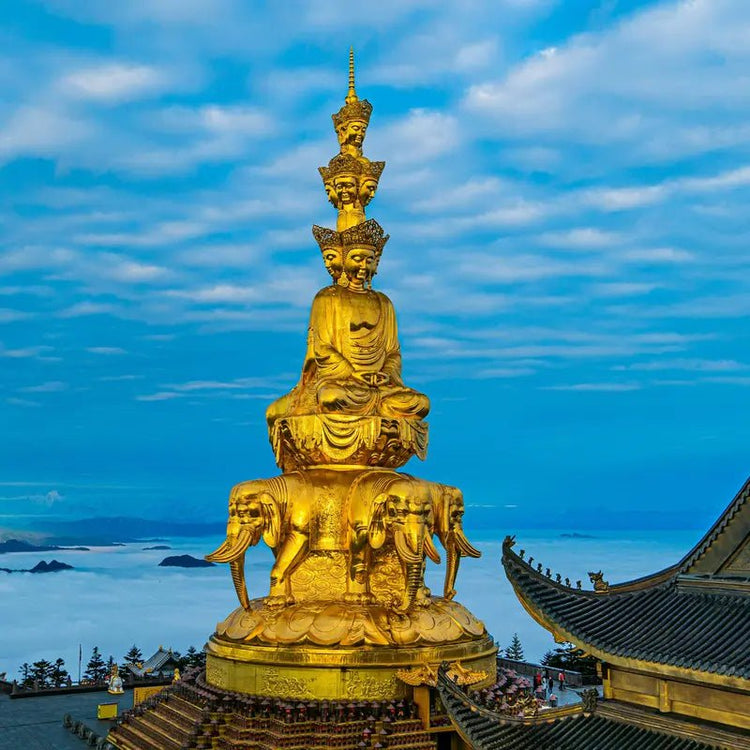 Golden Summit Mount Emei, Samantabhadra statue, Sichuan China