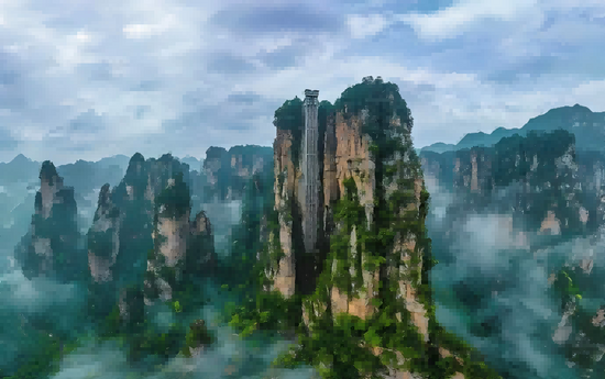 Yuanjiajie sandstone peak forest landscape Zhangjiajie