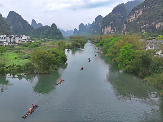 Yulong River bamboo rafting and Ten-Mile Gallery countryside